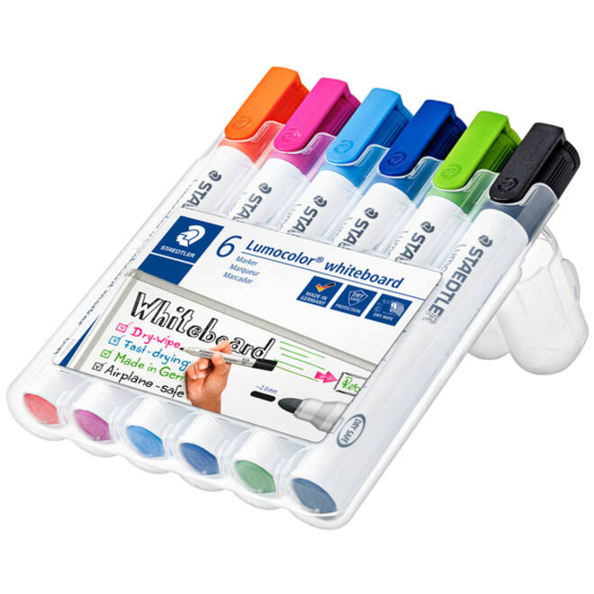 Viltstift Staedtler Lumocolor 351 whiteboard set à 6 stuks assorti