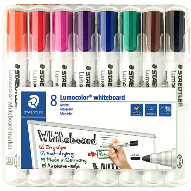 Viltstift Staedtler Lumocolor 351 whiteboard set à 8 stuks assorti