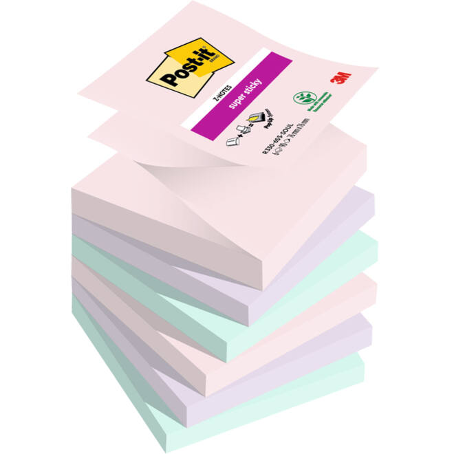 Memoblok Post-it Z-Notes R330 Super Sticky 76x76mm Soulful