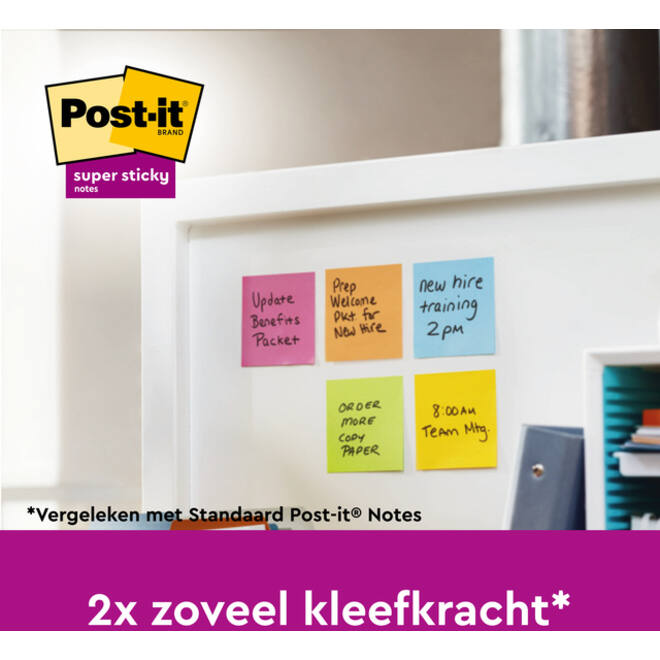 Memoblok Post-it 654 Super Sticky 76x76mm Playful