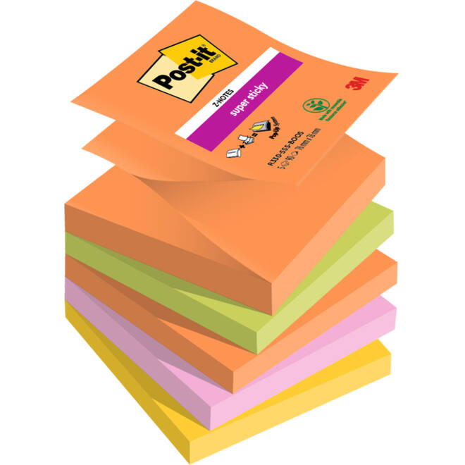 Memoblok Post-it Z-Notes R330 Super Sticky 76x76mm Boost