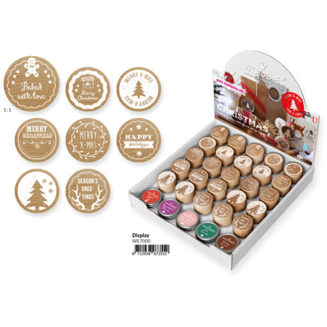Stempels en stempelkussen Woodies Christmas