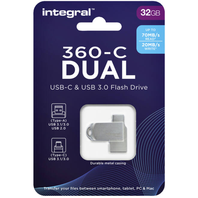 USB-stick Integral 3.0 USB-360-C Dual 32GB