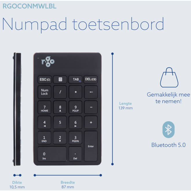Toetsenbord R-Go Ergonomisch Numpad Break Wireless