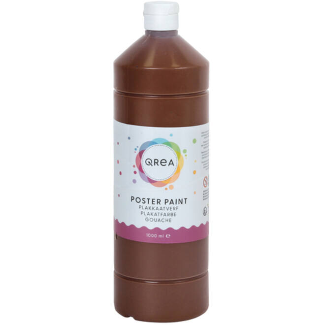 Plakkaatverf Qrea donkerbruin 1000ml