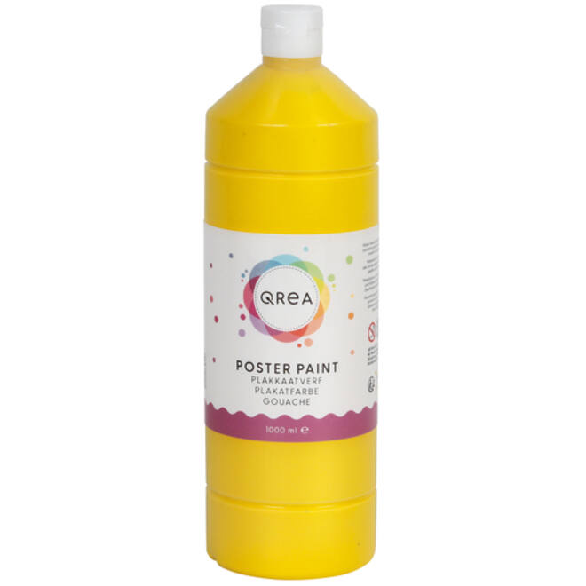 Plakkaatverf Qrea geel 1000ml