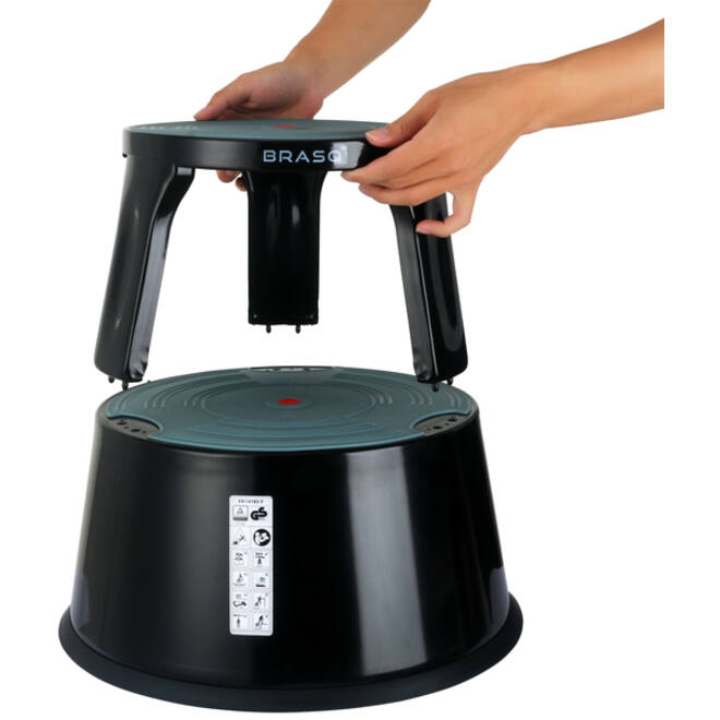 Opstapkruk BRASQ 42cm metaal zwart
