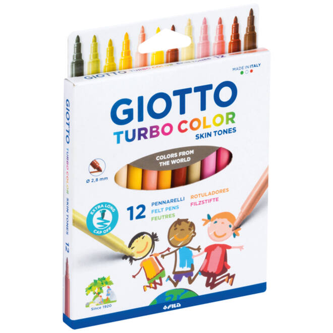 Viltstift Giotto Turbo Color skin tones 12 stuks