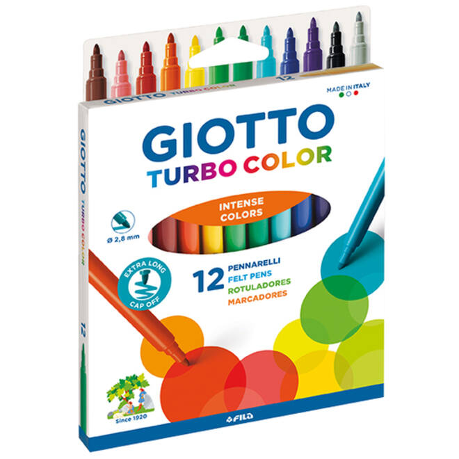 Viltstift Giotto Turbo Color assorti 12 stuks