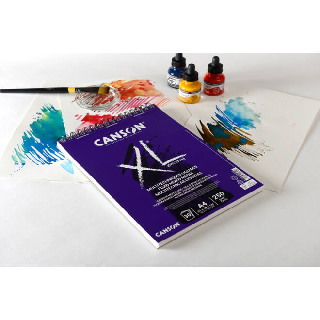 Tekenblok Canson XL Fluid Mixed Media A4 30vel 250gr
