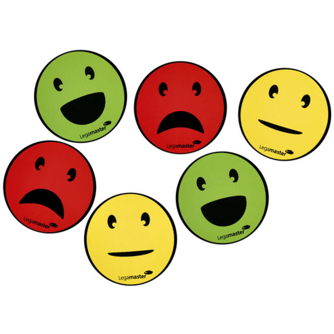 Magneet Legamaster emoticon 50mm assorti 6 stuks