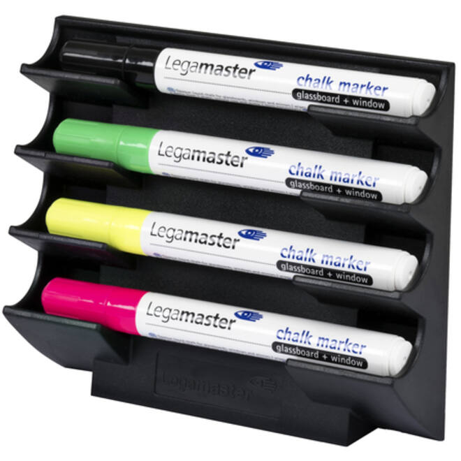 Glasbord markerhouder Legamaster zwart