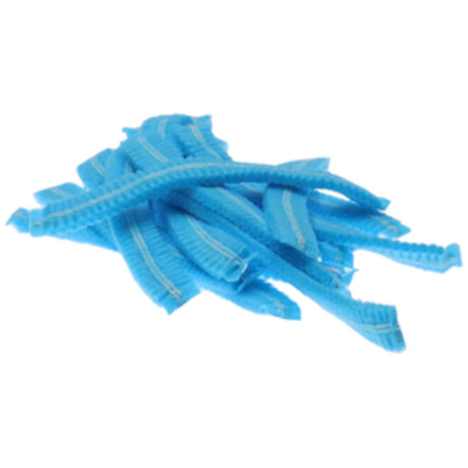 Haarnet CMT clip non-woven L 53cm met detectie strip PP blauw