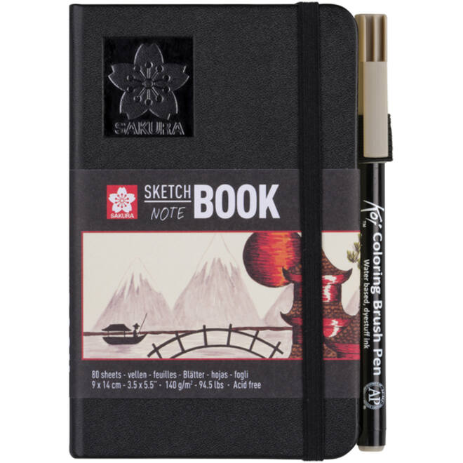 Schetsboek Sakura 9x14cm 140gr crème papier