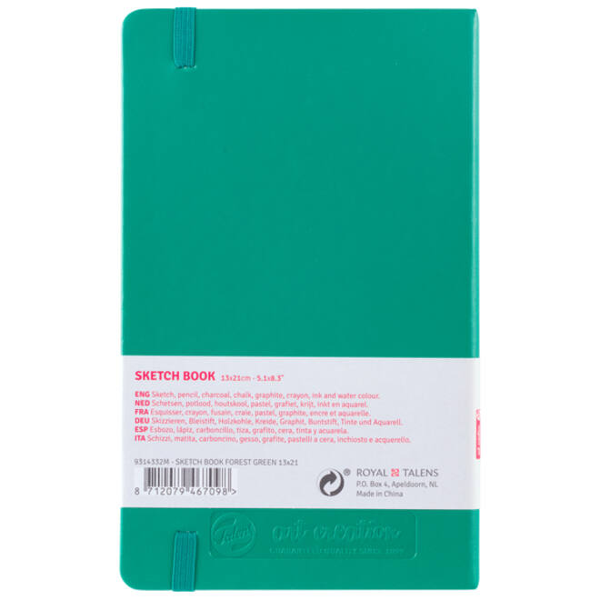 Schetsboek Talens Art Creation woudgroen 13x21cm 140gr 80vel