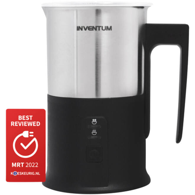 Melkopschuimer Inventum 240ml zwart met rvs