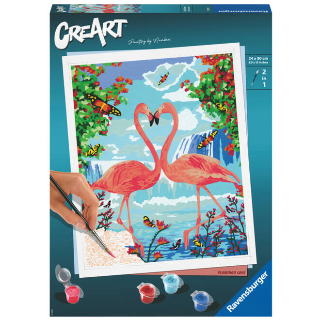 Schilderen op nummers CreArt Flamingo Love