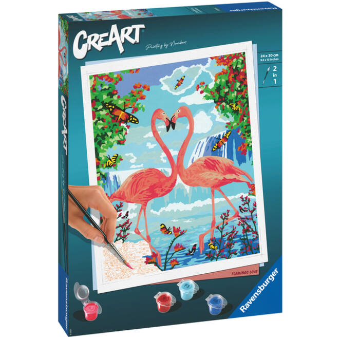 Schilderen op nummers CreArt Flamingo Love