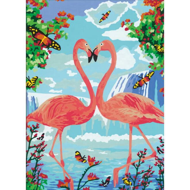 Schilderen op nummers CreArt Flamingo Love