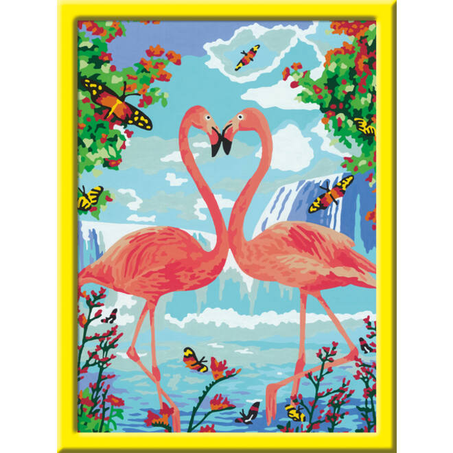 Schilderen op nummers CreArt Flamingo Love