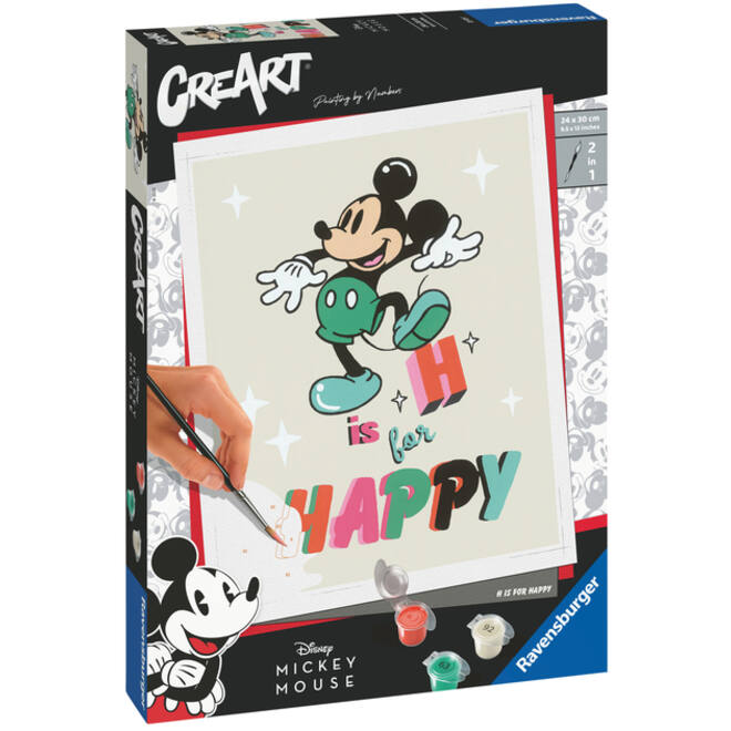 Schilderen op nummers CreArt H is voor Happy