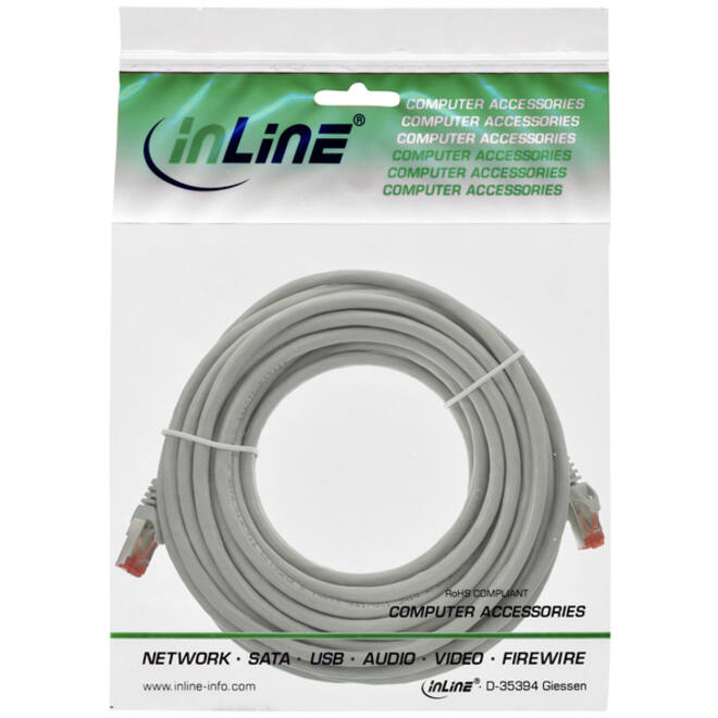 Kabel InLine Cat.6 S FTP koper 3 meter grijs