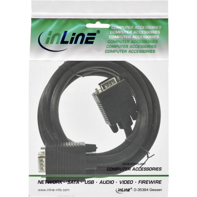Kabel InLine S VGA 15HD M-M 2 meter zwart