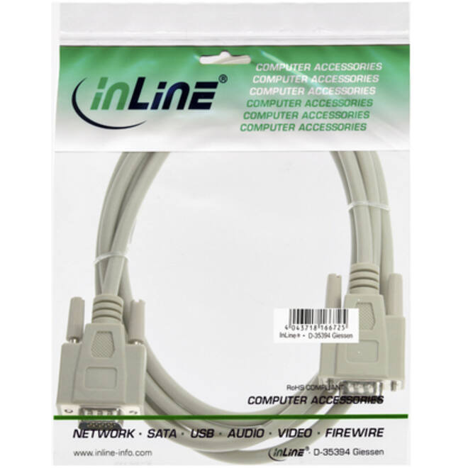 Kabel InLine S VGA 15HD M-M 2 meter beige en grijs