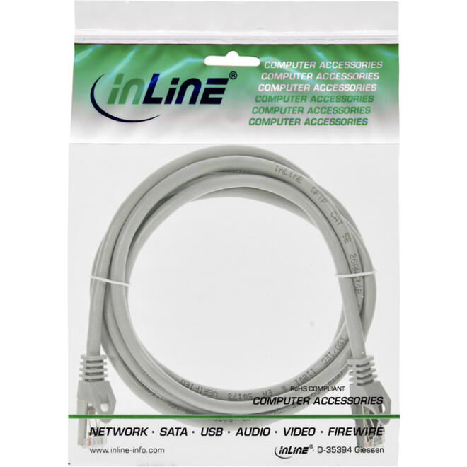 Kabel InLine Cat5e U UTP 2 meter grijs
