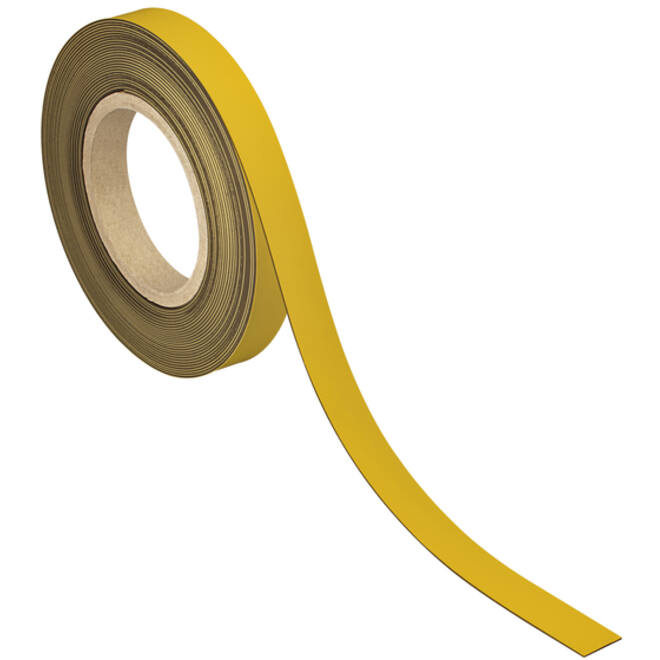 Magneetband MAUL beschrijf- wisbaar 10mx20mmx1mm geel