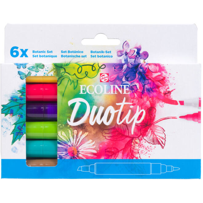 Duotip marker Ecoline botanisch set 6 kleuren