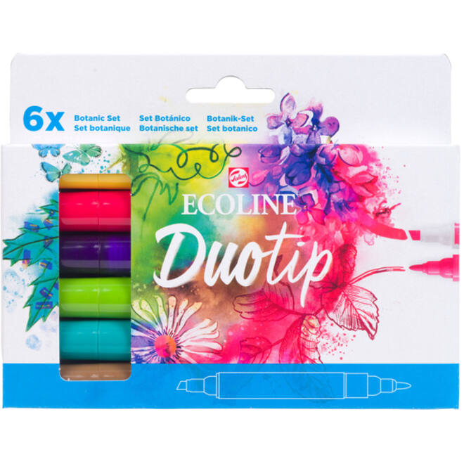 Duotip marker Ecoline botanisch set 6 kleuren
