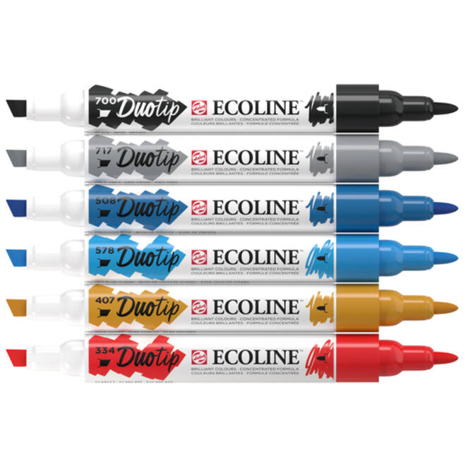 Duotip marker Ecoline urban landscape set 6 kleuren