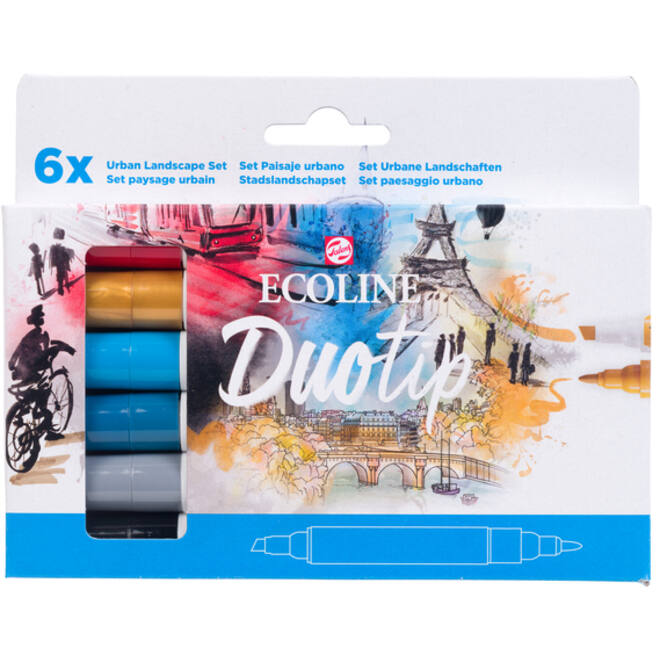 Duotip marker Ecoline urban landscape set 6 kleuren