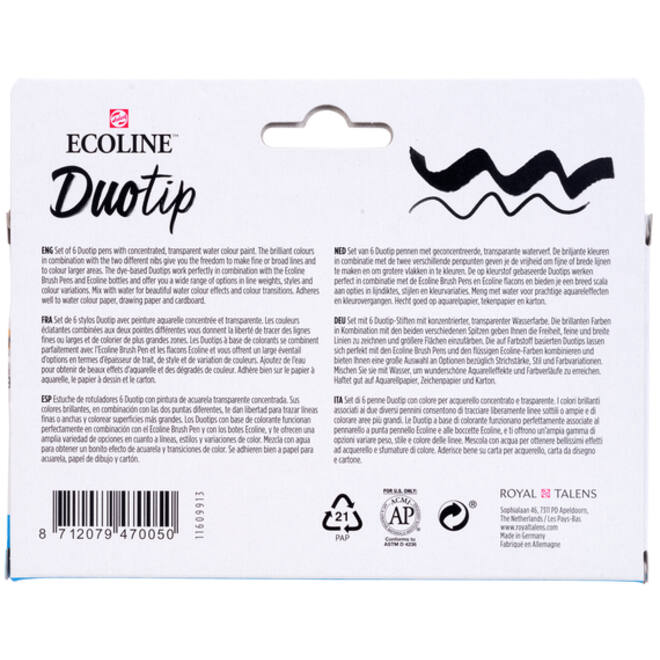 Duotip marker Ecoline urban landscape set 6 kleuren