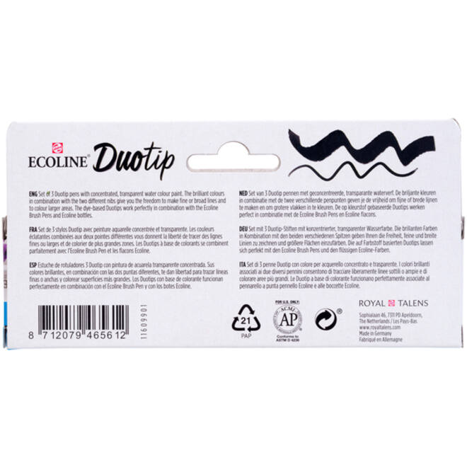 Ecoline Duotip marker secundair set 3 kleuren