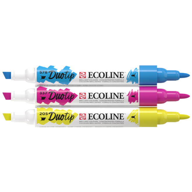 Duotip marker Ecoline primair set 3 kleuren