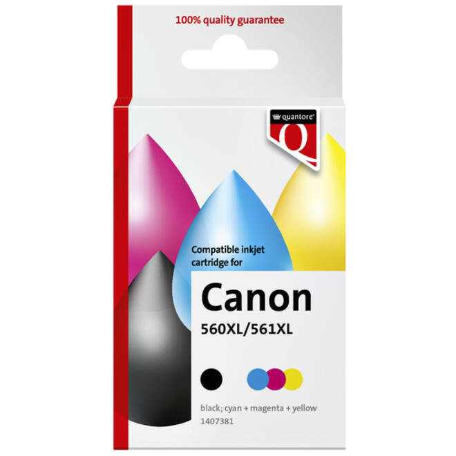 Inktcartridge Quantore alternatief tbv Canon PG560XL CL561XL zwart + kleuren