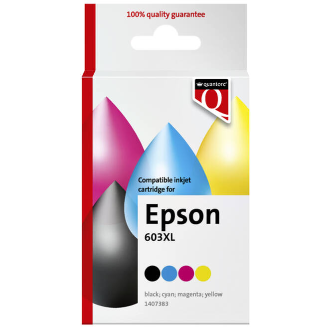Inktcartridge Quantore alternatief tbv Epson 603XL zwart + 3 kleuren