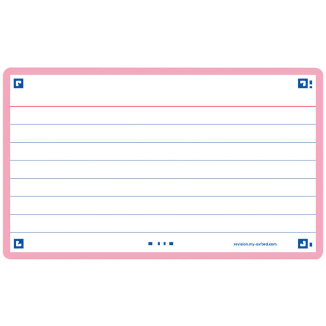 Flashcard Oxford 2.0 75x125mm 80vel 250gr lijn roze