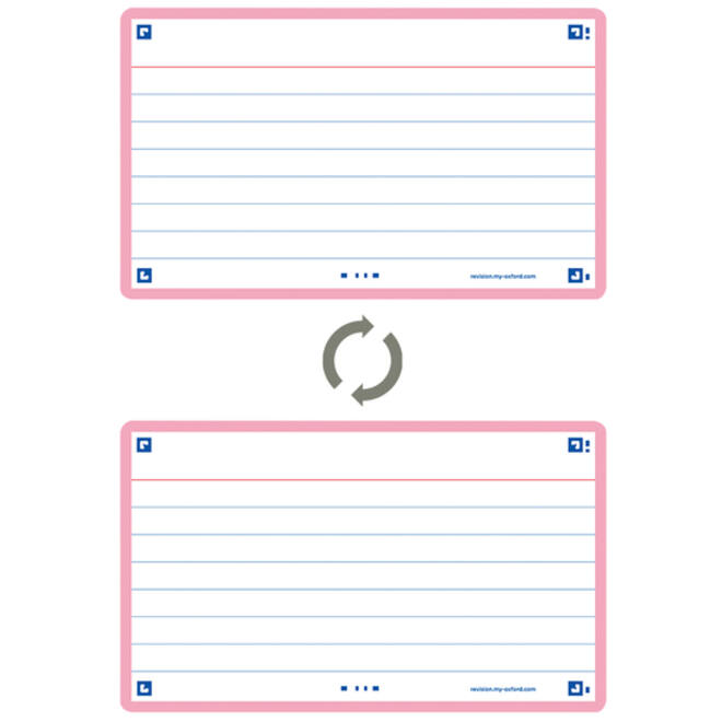 Flashcard Oxford 2.0 75x125mm 80vel 250gr lijn roze