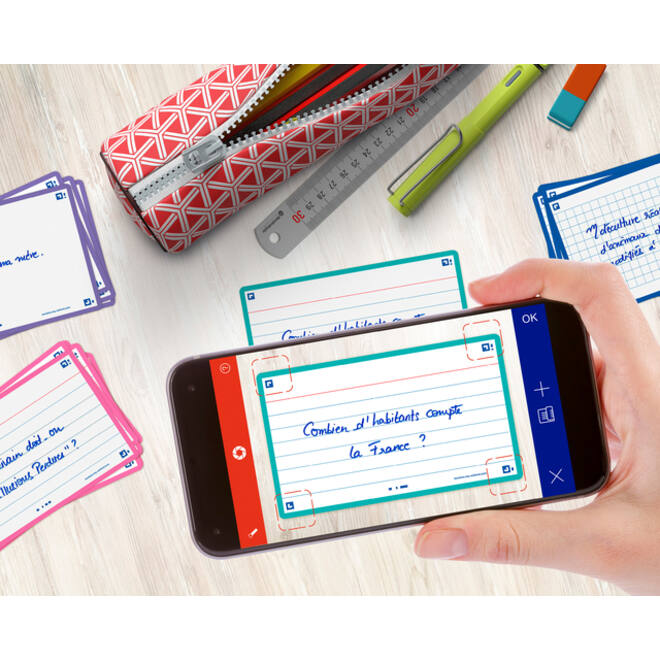 Flashcard Oxford 2.0 75x125mm 80vel 250gr lijn mint