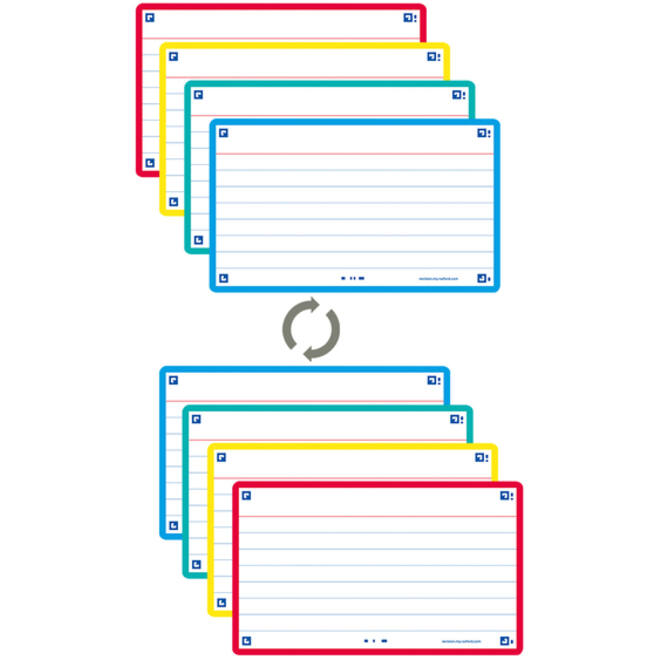 Flashcard Oxford 2.0 75x125mm 80vel 250gr lijn assorti