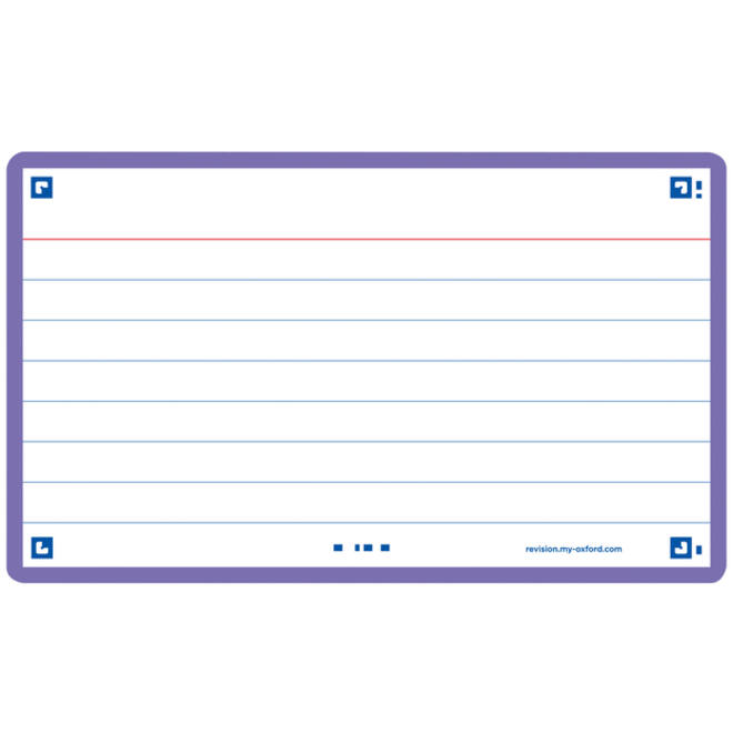 Flashcard Oxford 2.0 75x125mm 80vel 250gr lijn paars