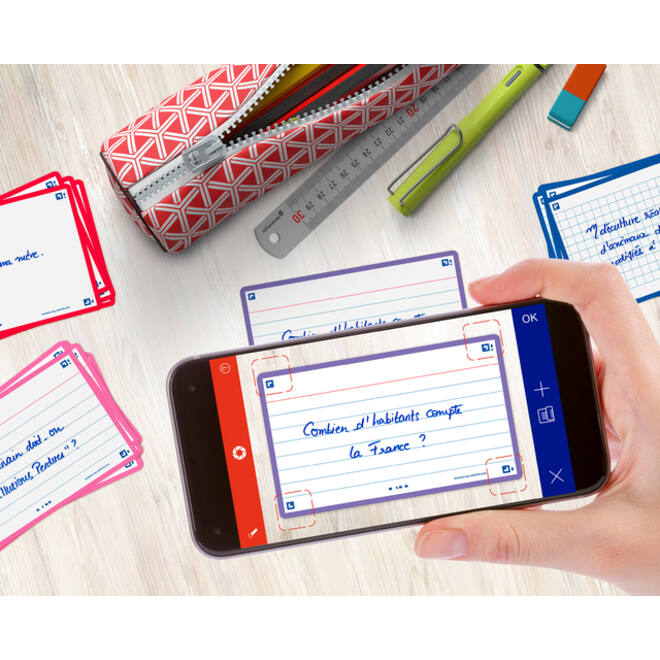 Flashcard Oxford 2.0 75x125mm 80vel 250gr lijn paars