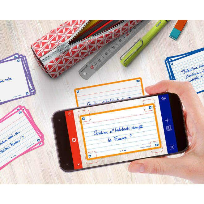 Flashcard Oxford 2.0 75x125mm 80vel 250gr lijn oranje