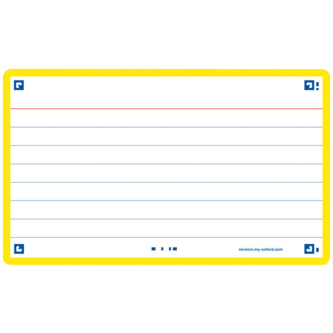 Flashcard Oxford 2.0 75x125mm 80vel 250gr lijn geel