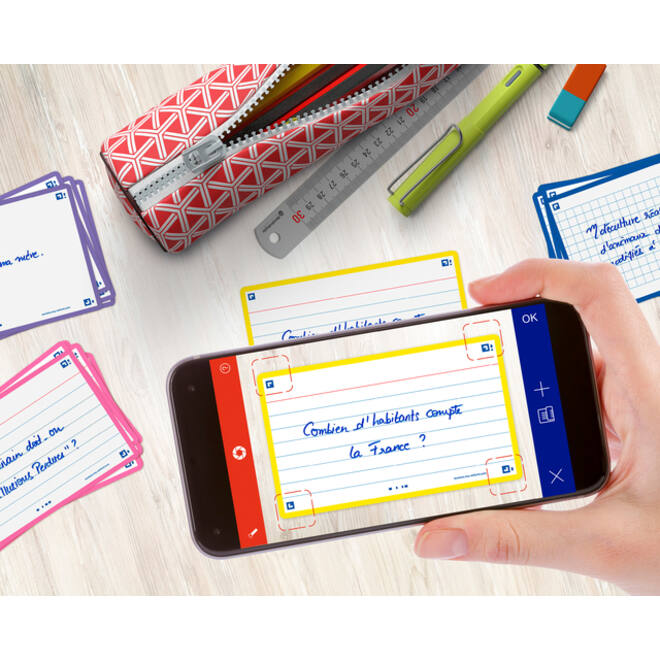 Flashcard Oxford 2.0 75x125mm 80vel 250gr lijn geel
