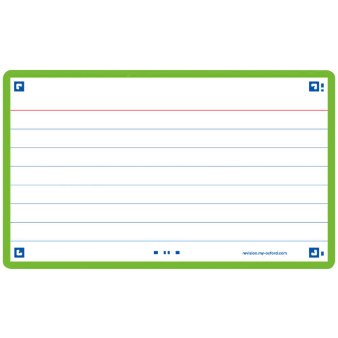 Flashcard Oxford 2.0 75x125mm 80vel 250gr lijn groen