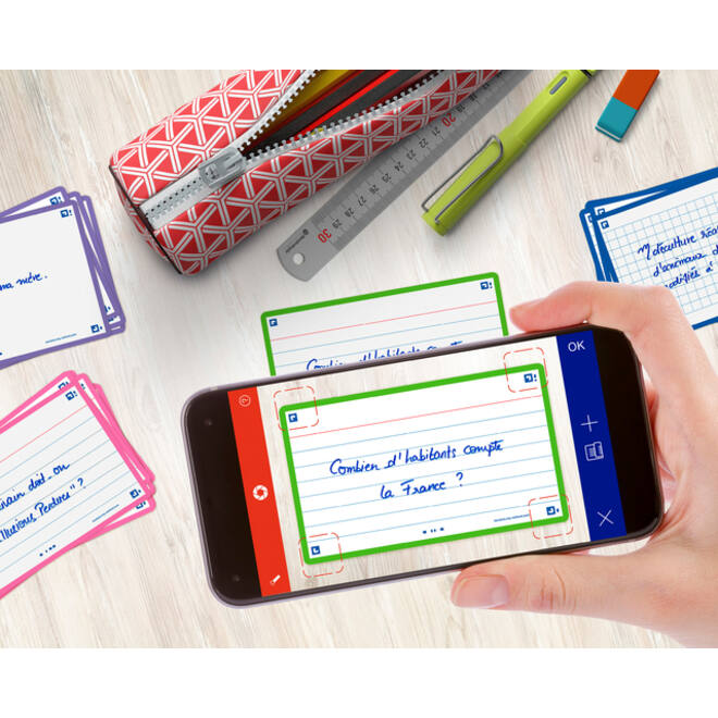 Flashcard Oxford 2.0 75x125mm 80vel 250gr lijn groen